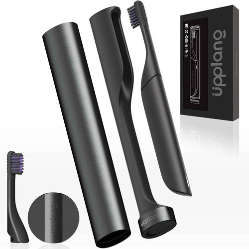 Electric Toothbrush, Portable Travel Sonic Toothbrush with Protective Case USB-C Rechargeable, Neutral Comfort Bristles, Waterproof, Smart Timer, Compact for Daily Use (Slate Gray)