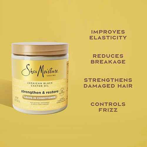 SheaMoisture Leave In Conditioner Jamaican Black Castor Oil Conditioner For Hair To Soften and Detangle Hair 20 oz