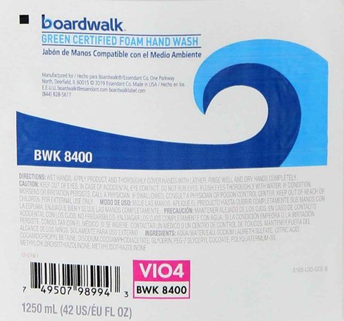 Boardwalk 6165-04-GCE00VL Green Certified Fragrance Free 1250 mL Foam Soap Refills (4/Carton)