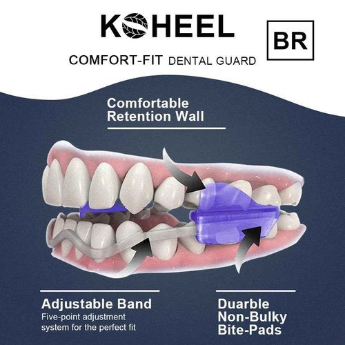KOHEEL BR-PRO Adjustable Mouth Guard for Teeth Grinding and Clenching, No Boiling Night Guard, Stop Bruxism Dental Guard (6 Count)