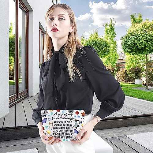 WCGXKO Music Inspired Musical Gift Music Name List Make Up Zipper Bag For Theratry Musical Fans (A few whi)