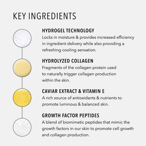 Hydropeptide Polypeptide Collagel+ Plus Face Mask, Line Lifting Hydrogel Peptide Facial Treatments, 4 Count