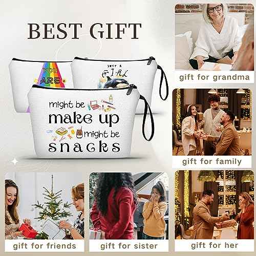 Birthday Women Friendship Uniqu Fun Gifts for Friend Her Girl Sister Daughter Coworker Bff Small Snack Cosmetic Makeup Bag Christmas Gifts