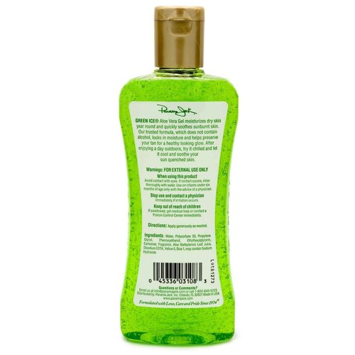 Panama Jack Green Ice Gel - Aloe Vera After Sun Formula Contains No Alcohol, Helps Preserve Tan, Relieves & Moisturizes Dry Skin & Sunburn, 8 FL OZ (Pack of 6)