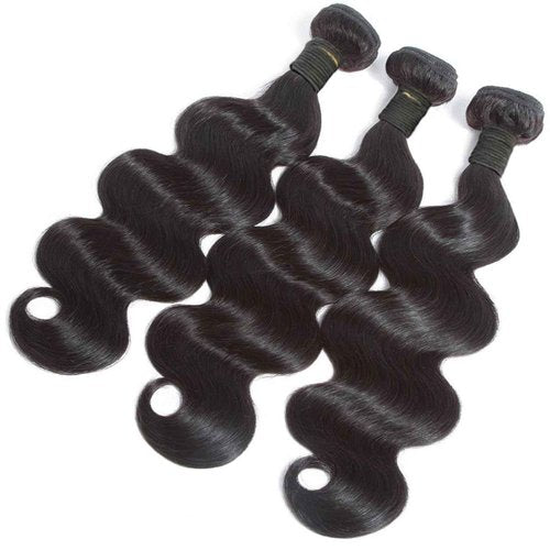 DreamPack Bundles with Closure Human Hair Body Wave Bundles Human Hair with 4x4 Lace Closure 100% Unprocessed Virgin Hair Extensions Natural Color (10" 10" 10" + 8" closure)
