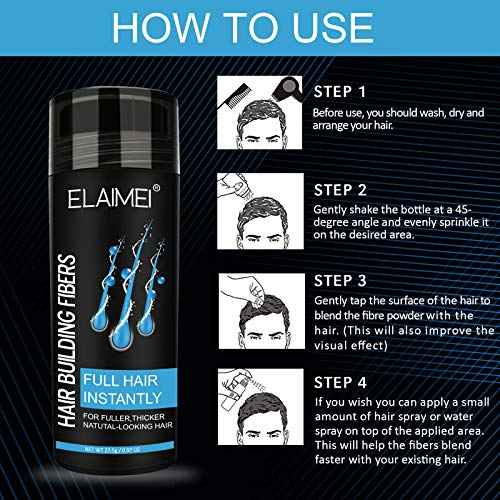 Hairline powder Hair fiber natural hair fiber Apply to men women Get thick hair Conceals Hair Loss (Medium Brown)