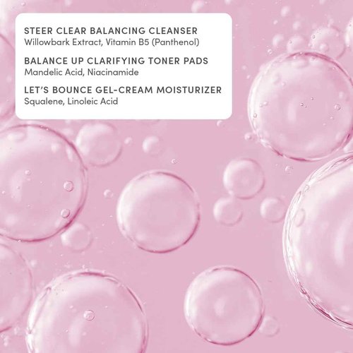 Evereden Pre-Teen Collection: Triple Green Tea Steer Clear Balancing Jelly Cleanser Face Wash, Let's Bounce Gel-Cream Face Moisturizer, & Balance Up Water-Based Toner Pads for Face
