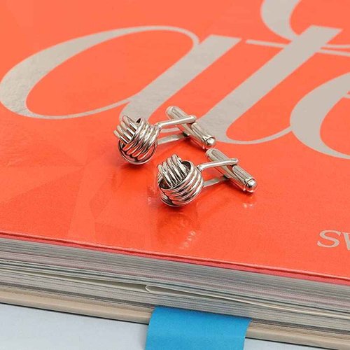 LeCalla 925 Sterling Silver Love Knot Cufflinks Men's Jewelry Gifts for Dad, Father, Grandfather - Wedding, Business Shirt Accessories, Father's Day
