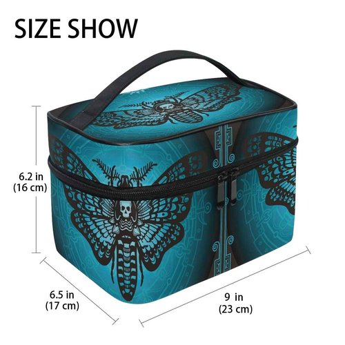 Makeup Bag, Skull Butterfly Travel Makeup Organizer Bag Cosmetic Cases Toiletry Bags for Girl Women Ladies