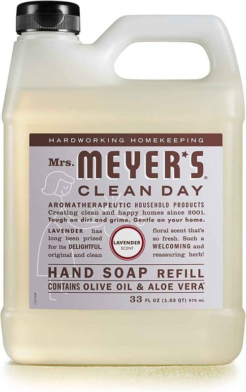 Mrs. MEYER'S Liquid Hand Soap New Everyday 6 Scent Variety Pack Refills, 1 Rainwater, 1 Oat Blossom, 1 Plumberry, 1 basil, 1 lavender, 1 Lemon Verbena, 1 CT