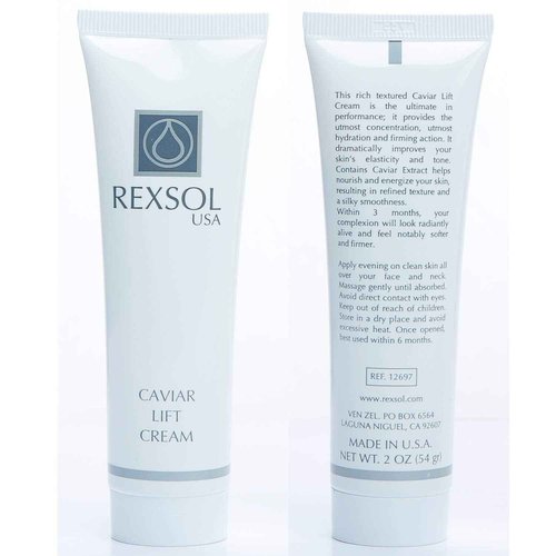 REXSOL Caviar Lift Cream | Contains Prunus Amygdalus Dulcis Oil, Glycerin, Beeswax & Caviar Extract | Improves your skin’s elasticity and tone| Utmost hydration and firming action(54 gr/2 fl oz)