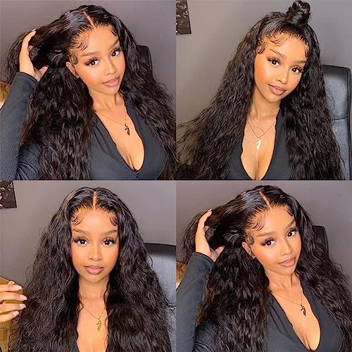 Tape in Hair Extensions Natural Wavy Real Human Hair 20inch Nautural Black Water Wave Brazilian Remy Human Hair Natural Color Tape on Human Hair Extensions 40pcs 100g #1B