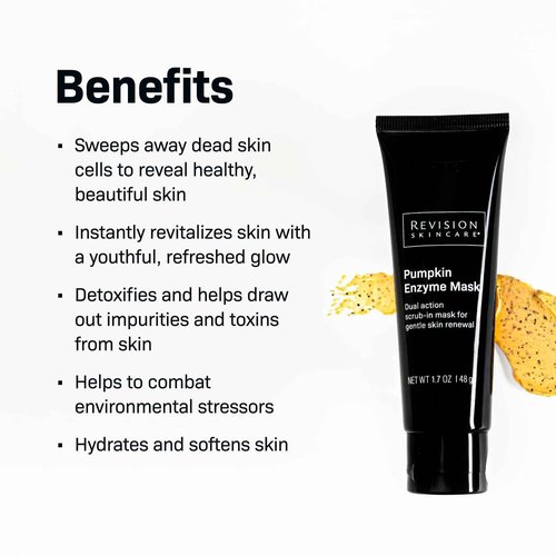 Revision Skincare Pumpkin Enzyme Mask, Gently Exfoliating Facial Mask, with Brazilian Clay and Natural Enzymes, 1.7 oz