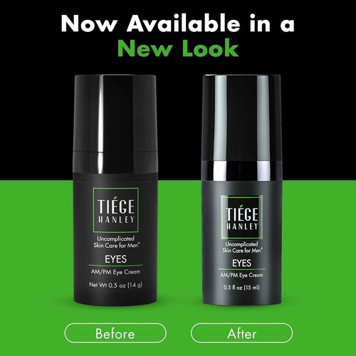 Tiege Hanley Eye Cream for Men, Morning and Night Under Eye Cream With Hyaluronic Acid and Vitamin B3, Helps Reduce the Look of Dark Circles and Puffiness, Anti Aging Men’s Skin Care, 0.5 Oz, 2 Pack