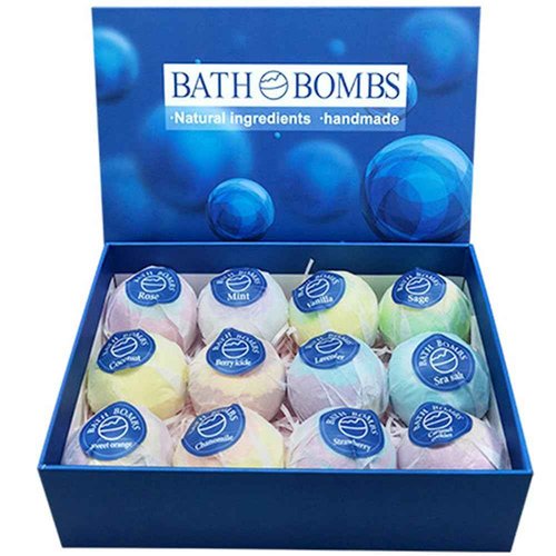 KASTU Bath Bombs Salt Balls,12 PCS Gift Set,Vanilla Lavender l Rose Extract Essential Oils,Moisturizing Dry Skin,Fizzy Spa,Relaxing,Bubble Bath Bomb for Gifts Idea for Men Women