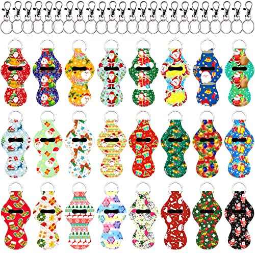 Duufin 24 Pieces Chapstick Holder Keychains Lipstick Holder Keychains