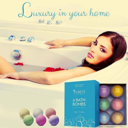 Bath Bombs Christmas Gift Set Kit 6 x 4 Oz Best Ultra Fizz Essential Oil Handmade Spa Bomb Fizzies Perfect for Bubble & Spa Bath Organic & Natural Ingredients Tub Tea Bath Basket