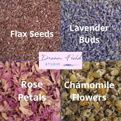 Lavender Eye Pillow with Organic Lavender & Rose Petals, & Essential Oils, Small Heat & Cold Pack, 10" x 4" - Violet Watercolor Floral