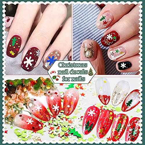 Christmas Nail Art Glitter,100g Cosmetic Craft Glitters for Nails, Face, Make Up, Body,Festival Decor(SD-01