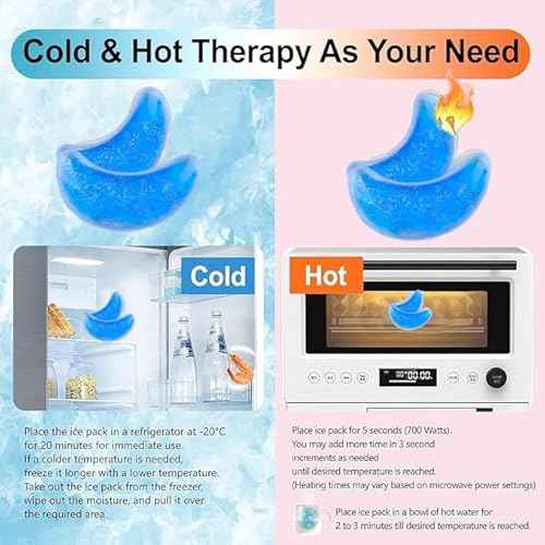 Reusable Hot and Cold Gel Eye Patches for Puffy Eyes, Multi-Color Glitter, Cooling Therapy Eye Mask, 5 Pairs (Star Model)