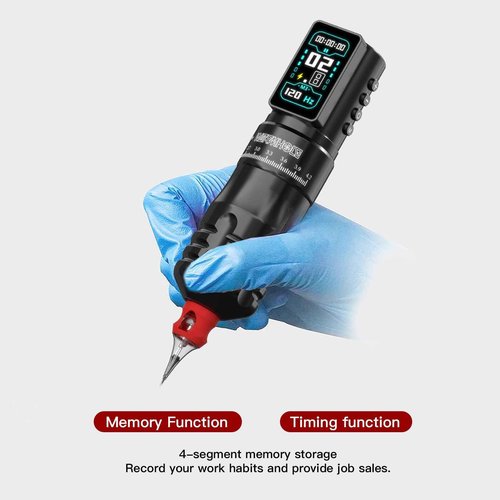 Wormhole Tattoo Gun Kit, Xtreme Tattoo Ink, Aluminum Alloy Wireless Tattoo Machine with 2300mAh Battery Adjustable Tattoo Pen Rotary Gun Kit Complete Professional Tattoo Kit for Artists - Black