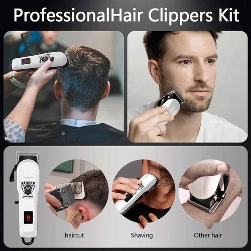 Largner Professional Barber Shaver Set, Hair Clippers for Men, Cordless Beard Trimmer & Electric Razor Shavers for Men, Rechargeable Set Barber Hair Cutting Kit Men's Grooming Kit