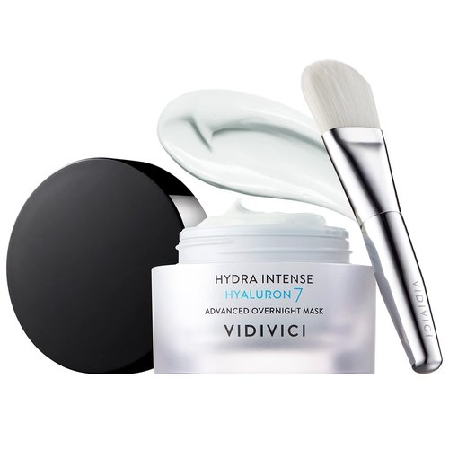 VIDIVICI Hydra Intense Hyaluron7 Advanced Overnight Mask – Long Lasting Moisturizing Face Sleeping Mask with Hyaluronic Acid - Included Luxurious Brush 1.69 oz.