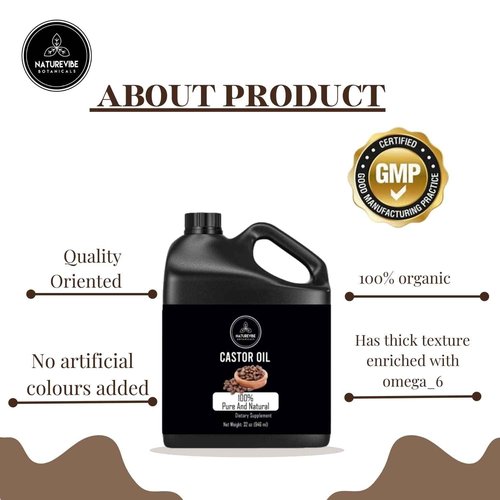 Naturevibe Botanicals Golden Jojoba Oil 32 oz and Castor Oil 32 oz | 32oz Carrier Oils Combo