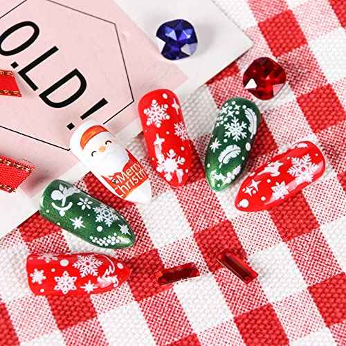 White Snowflake Nail Art Stickers Decal Snowflake Nail Supplies 12 Sheets Nail Sticker Decoration Snowflake Fake Nail Design Acrylic Women Girls 3D Self-Adhesive Christmas DIY Nail Tips Wraps Acrylic