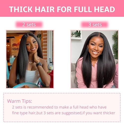 ShowJarlly Clip in Hair Extensions Real Human Hair 22 Inch Straight Clip Ins 8 Pcs Brazilian Remy Hair Extensions for Women Jet Black 110g (#1 Jet Black)