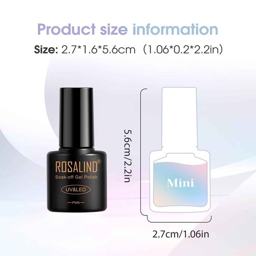 ROSALIND 42 Pcs Gel Nail Polish Set, 38 Colors All Seasons Nail Polish Set Colorful Begginer Kit with Base Coat & Glossy/Matte/Glitter Top Coat, Gel Nail Art Manicure Salon DIY Gifts