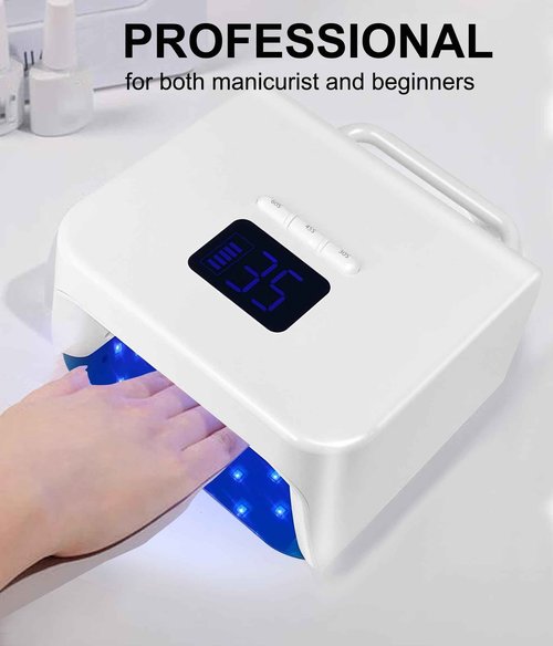 Cordless UV Nail Lamp,220W UV Light for Gel Nails, Rechargeable Professional LED Nail Lamp with 48 Beads & Touch Display, Built-in 3-Timer Modes & Auto Sensor, Fast Curing Nail Dryer