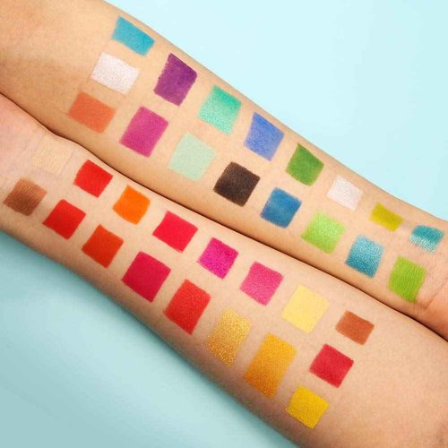 Docolor 15Piece Eye Makeup Brushes Set + 34 Colors Tropical Eeyshadow Palette Pigmented Matte Shimmer Metallic Blendable Soft Cream Powder Makeup Eye Shadow Palettes for Christmas Gift