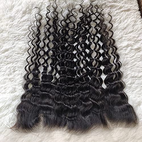 Soft Brazilian Hair Transparent Full Lace Frontals With Baby Hair 20 Inch Water Wave Pre Plucked 13X4 Ear to Ear Lace Frontal Closure Human Hair Pieces