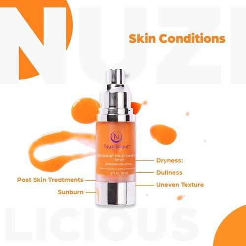Nuzilicious Professional Grade Advanced Skin Defense Serum with Superfruits – Hydrates, Enhances Radiance & Protects Skin, Vegan & Cruelty-Free, 1 oz