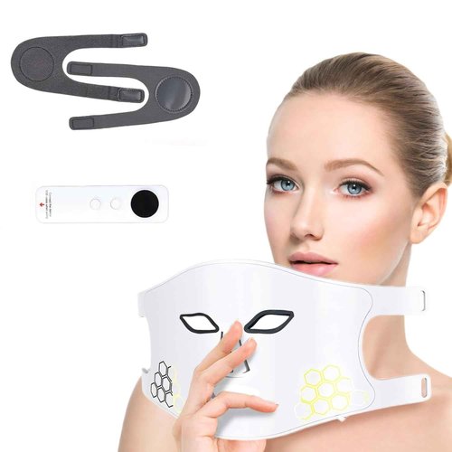 Shquanfuya Led Face Mask Light Therapy - Red Light Therapy for Face Acne - Led Facial Mask for Skin at Home