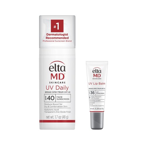EltaMD Moisturizing Face Sunscreen Kit | UV Daily Face Moisturizing Sunscreen, UV Lip Balm