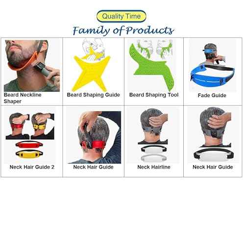 Quality Time Neck Hair Line, 2 Neckline Templates for Shaving and Keeping a Clean and Nice Neck Hairline: Stencils/Guards/Guides for Neckline Haircut, Do-it-Yourself