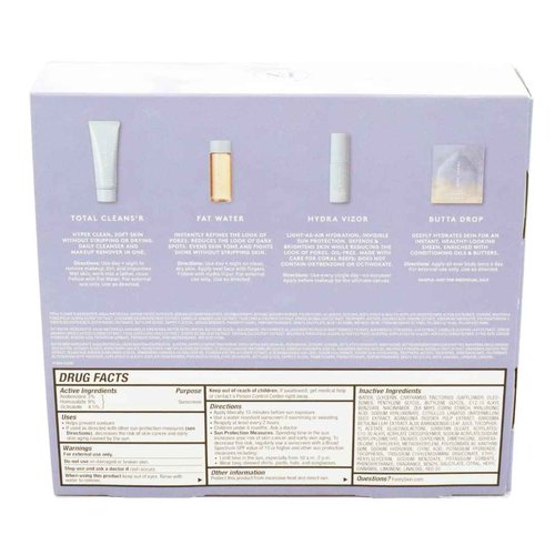 Fenty Skin Set: Makeup Removing Cleanser, Fat Water Pore-Refining Toner Serum, Hydra Vizor Invisible Moisturizer, Whipped Oil Body Cream Sample