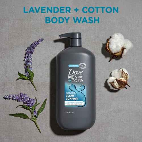 DOVE MEN + CARE Body and Face Wash Hydrating Clean Comfort Men's Body Wash with 24-Hour Nourishing Micromoisture Technology 30 oz