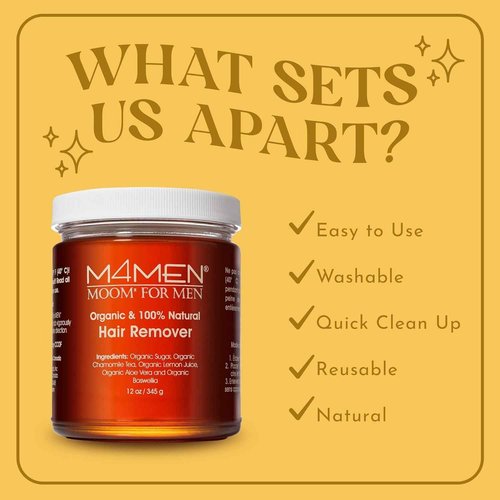 MOOM His & Hers Sugar Wax Kit - 12oz Jar for Women's Bikini, Brazilian, Face, Underarms & Legs + 12oz Jar for Men's Back, Chest, Eyebrows & Body - Made with Tea Tree Oil (Waxing Strips NOT Included)