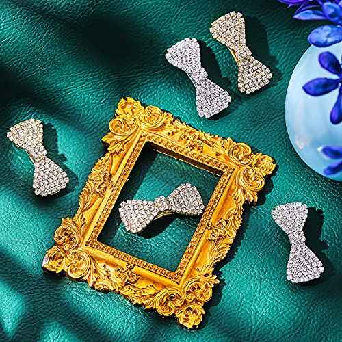 WILLBOND 6 Pcs Crystal Rhinestone Hair Clips Bling Silver Gold Rhinestone Bows Wedding Barrette for Women Mini Alligator Diamond Clips Bridal Hair Jewelry Accessories for Christmas Birthday Present