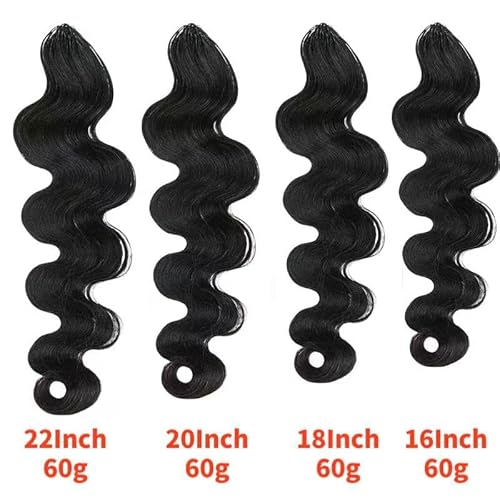 100% Human Hair Body Wave Knotless Pre-Separated Crochet Hair feather crochet human hair extensions for Women Natural Color 16 Inch 60g