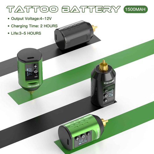 Wireless Tattoo Kit Wireless Tattoo Gun Kit Professional Tattoo Machine Kit Tattoo Pen Kit with Two 1500mAh Tattoo Battery Pack Tattoo Ink Tattoo Needles WTK258&WB11-A
