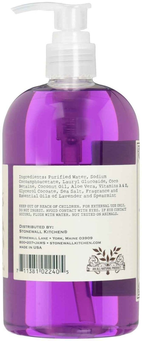 Stonewall Kitchen Lavender Mint Fine Home Keeping Hand Soap, 16.9 Ounces