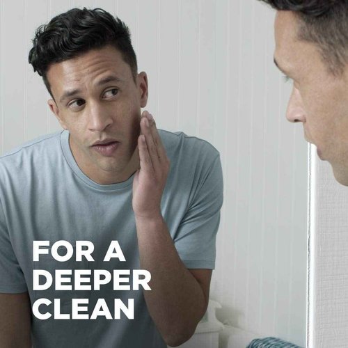 DOVE MEN + CARE Shower Tool for Stronger Skin - Active Clean Scrubs and Exfoliates, 4 Pack & Body & Face Wash
