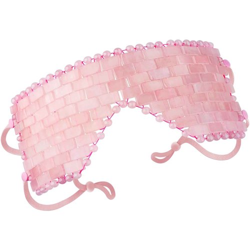 LazyGa Rose Quartz Eye Mask - with Adjustable Strap for face 100% Natural Gemstone Jade Sleep Mask for Hot & Cold Anti Aging Therapy