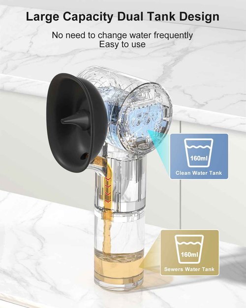 Ear Wax Removal Kit- Ear Cleaner with Hot Air Drying and Waste Water Tank,5 Water Pressure Modes for Safe & Effective Ear Cleaning and Earwax Removal (Black)