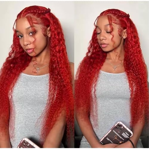 Red Bundles Human Hair GveoXvo Burgundy Kinky Curly Bundles 18 20 22 Inch Peruvian Virgin Soft Bright Red Bundle Hair Extensions