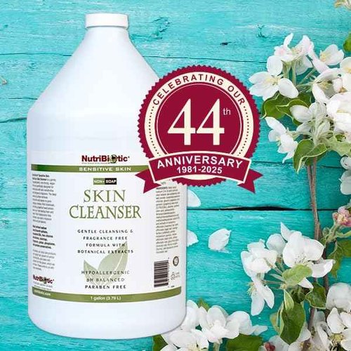 NutriBiotic – Sensitive Skin Non-Soap Skin Cleanser, 1 Gallon with GSE (Citricidal) | pH Balanced, Hypoallergenic & Biodegradable | Free of Parabens, Sulfates, SLS, SLES, Dyes, Colorings & Fragrance